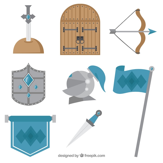 Free Vector flat variety of medieval complements