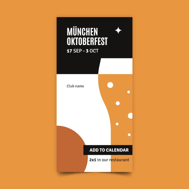 Free Vector flat vertical banner template for oktoberfest festival