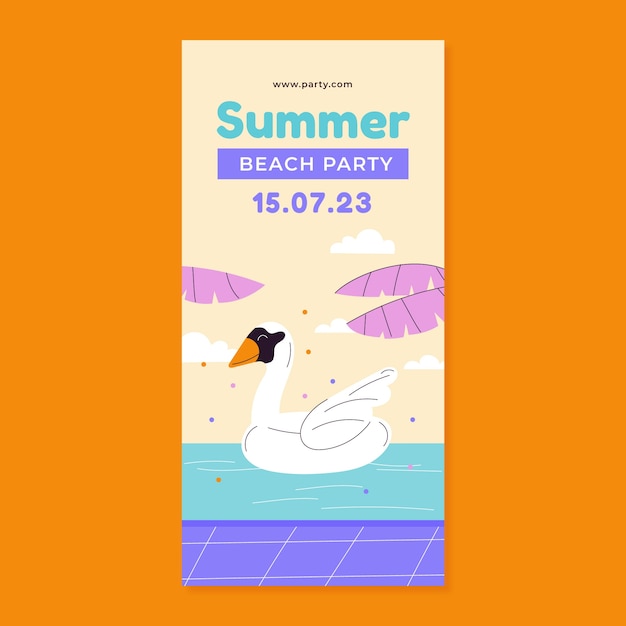 Free Vector flat vertical banner template for summer season