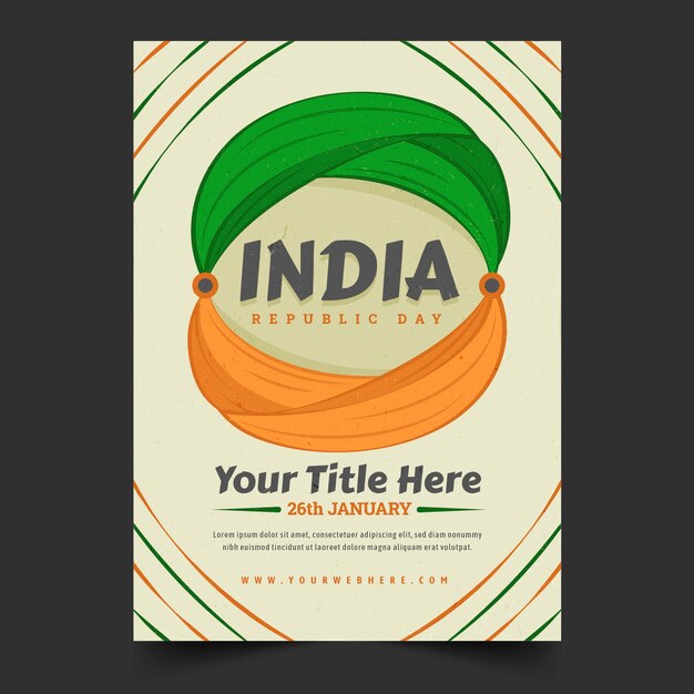 Free Vector flat vertical flyer template for republic day celebration