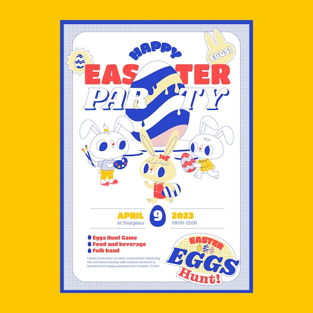 Free vector flat vertical poster template for easter celebration