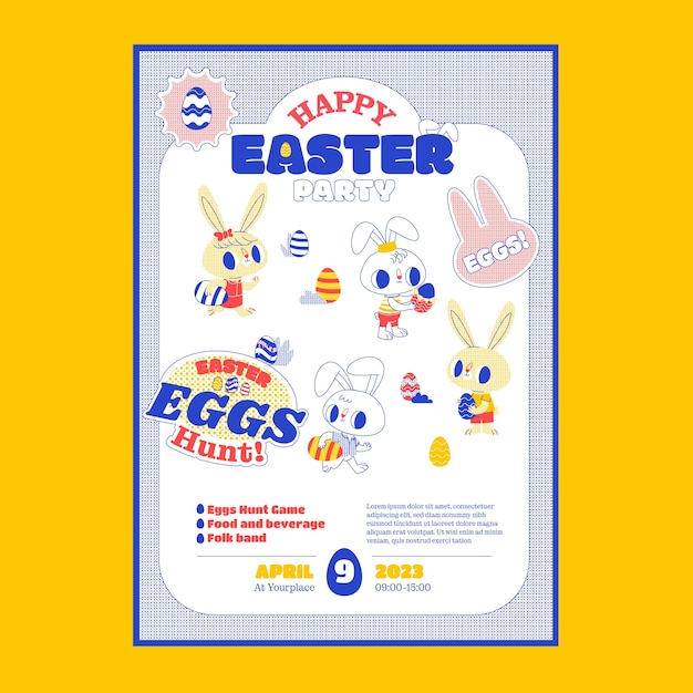 Free Vector flat vertical poster template for easter celebration