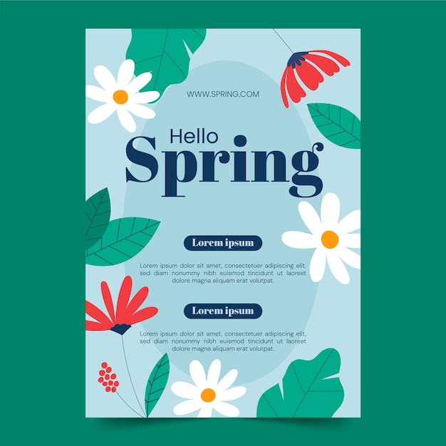 Free vector flat vertical poster template for spring season