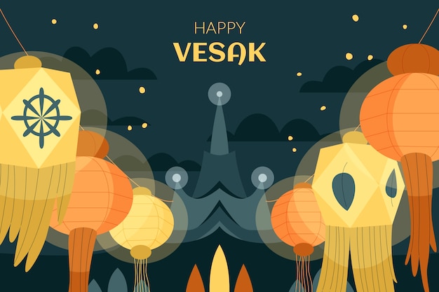 Flat vesak background