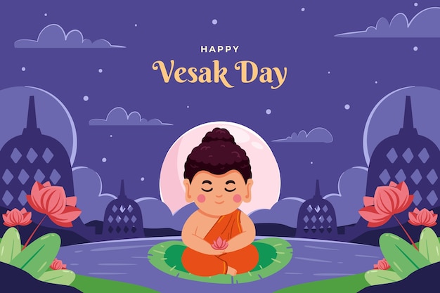 Flat vesak background