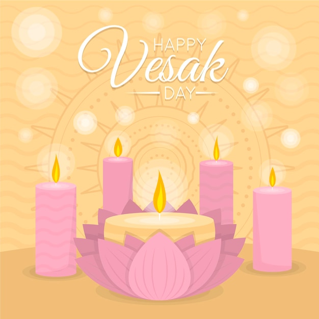 Free Vector flat vesak day illustration