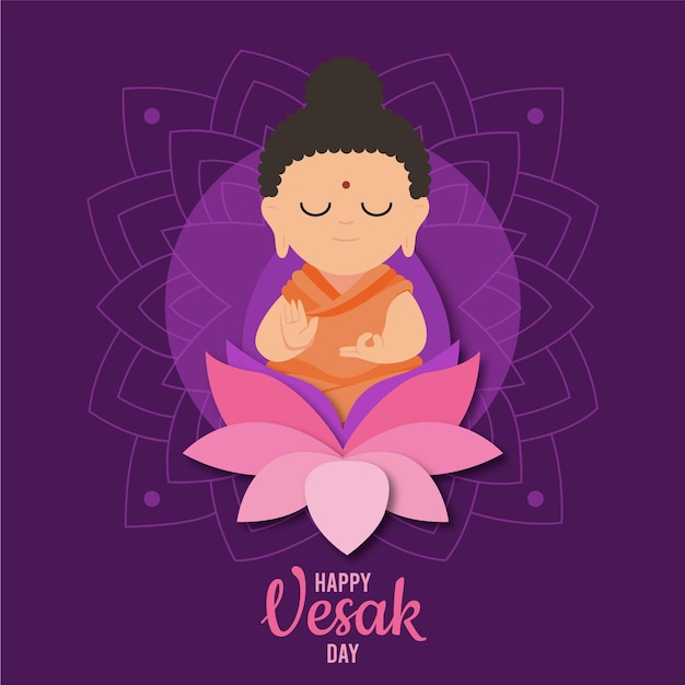 Flat vesak day illustration