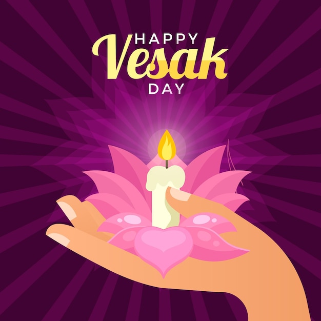 Flat vesak day illustration