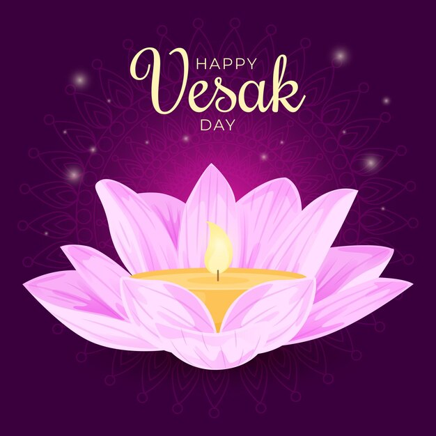 Flat vesak day illustration