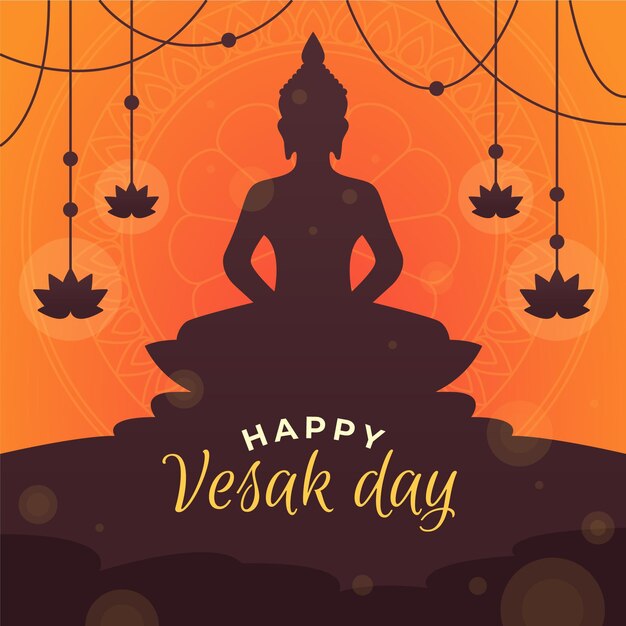 Flat vesak day illustration