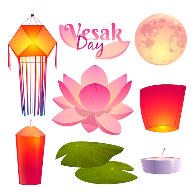 Free vector flat vesak day illustration