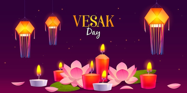 Free Vector flat vesak day illustration