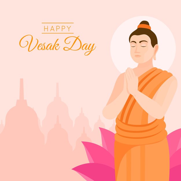 Flat vesak illustration