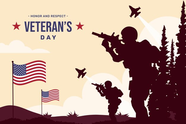 Flat veterans day background