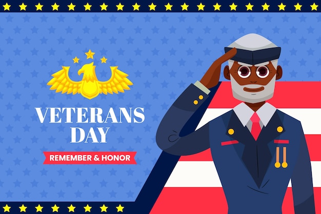 Flat veterans day illustration