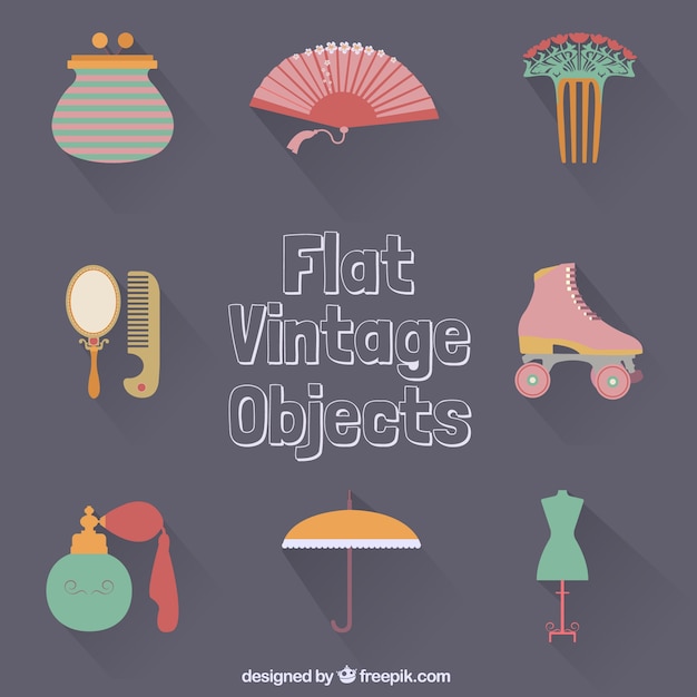 Free Vector flat vintage objects