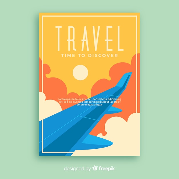 Free Vector flat vintage promotional travel poster