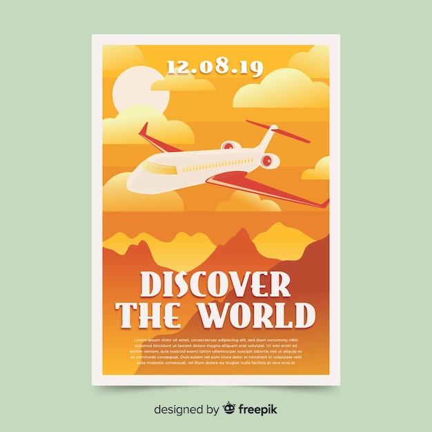 Free Vector flat vintage promotional travel poster