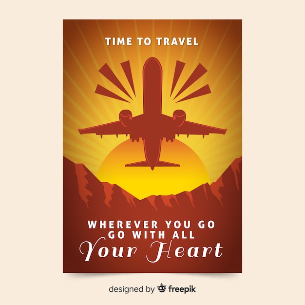 Free Vector flat vintage promotional travel poster