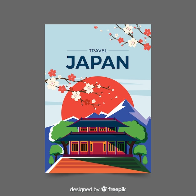 Free Vector flat vintage promotional travel poster