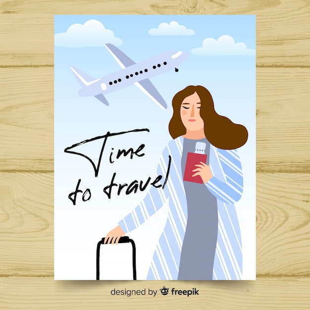 Free Vector flat vintage promotional travel poster