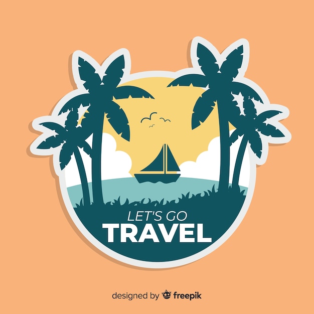 Free Vector flat vintage travel background