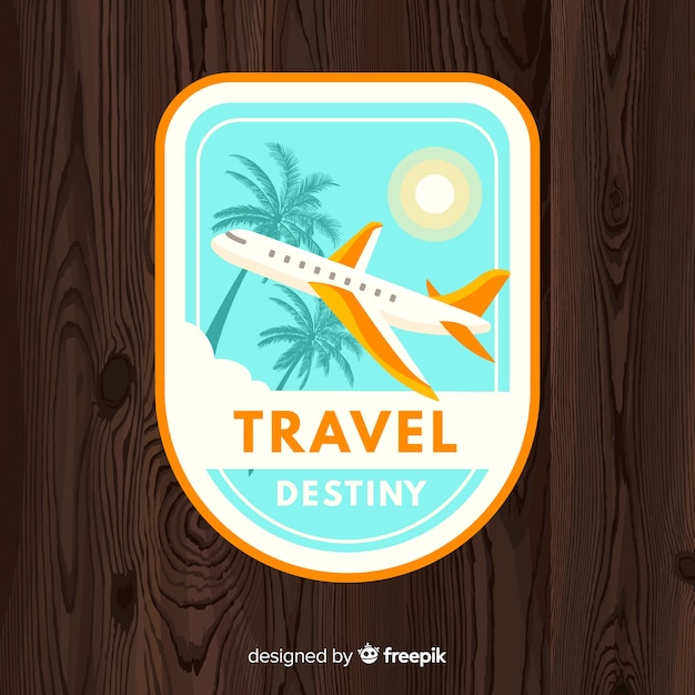 Free Vector flat vintage travel logo