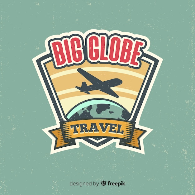 Free Vector flat vintage travel logo