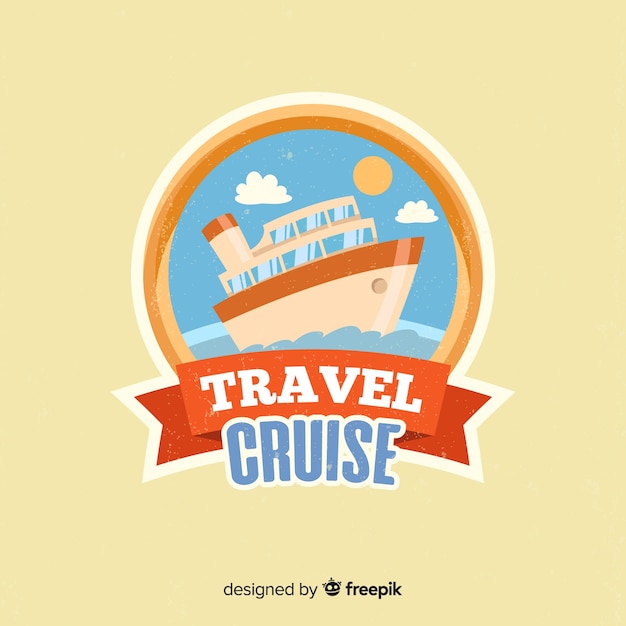 Free Vector flat vintage travel logo