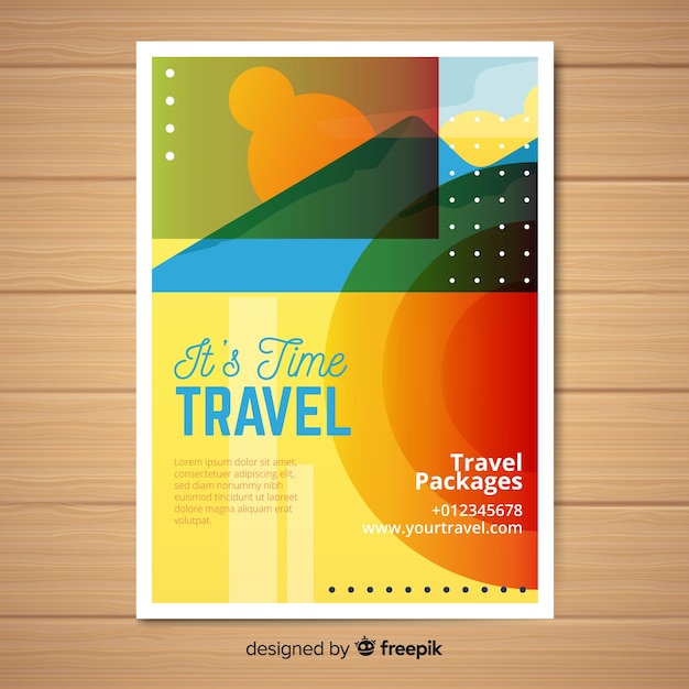 Free Vector flat vintage travel poster template