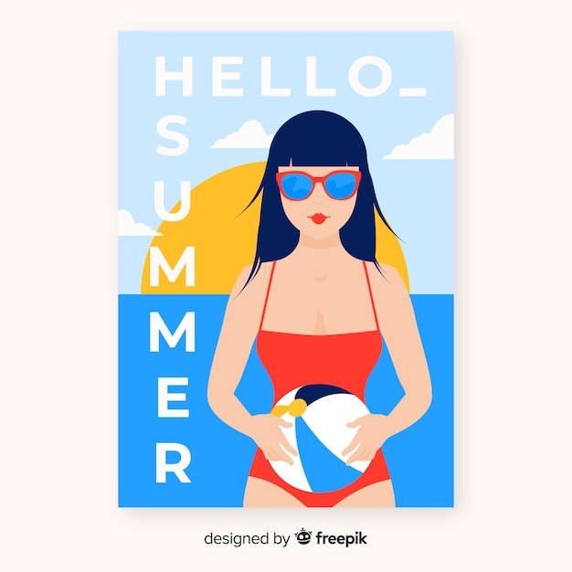 Free Vector flat vintage travel poster