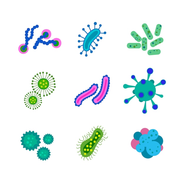 Free Vector flat virus collection