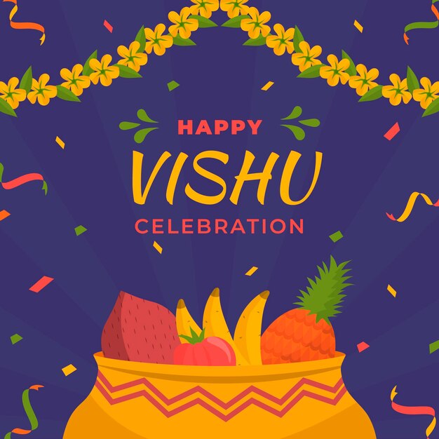 Flat vishu illustration