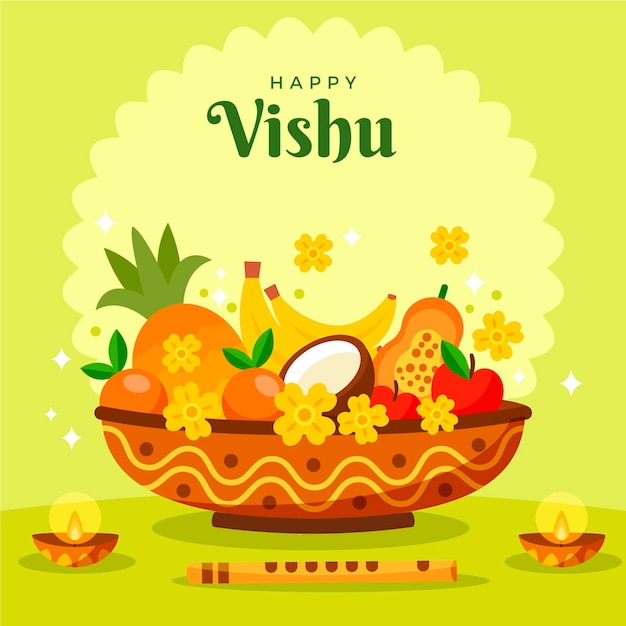 Flat vishu illustration