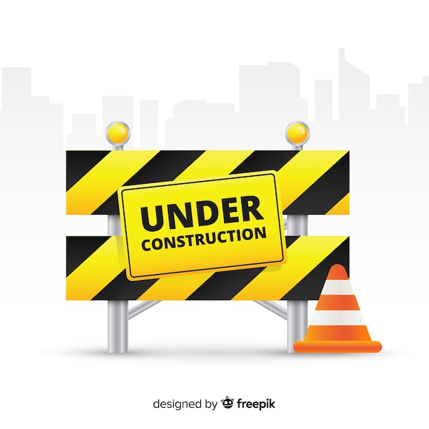 Flat warning construction sign background