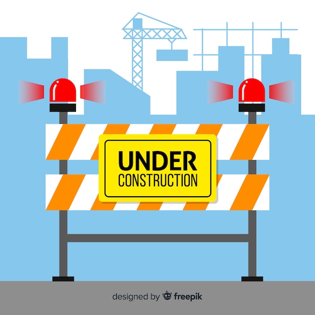 Free Vector flat warning construction sign background