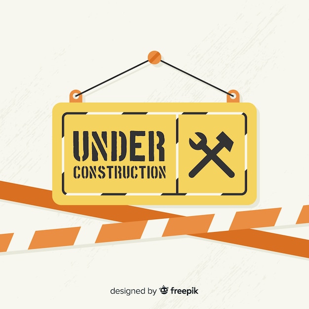 Free Vector flat warning construction sign background