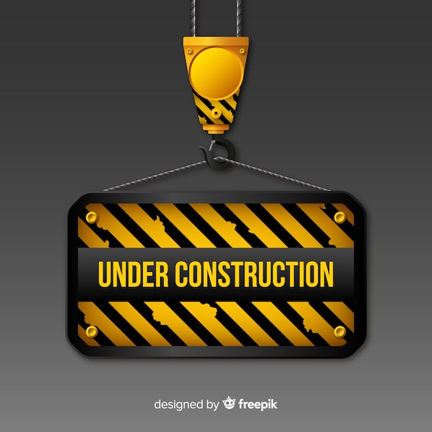 Free Vector flat warning construction sign background