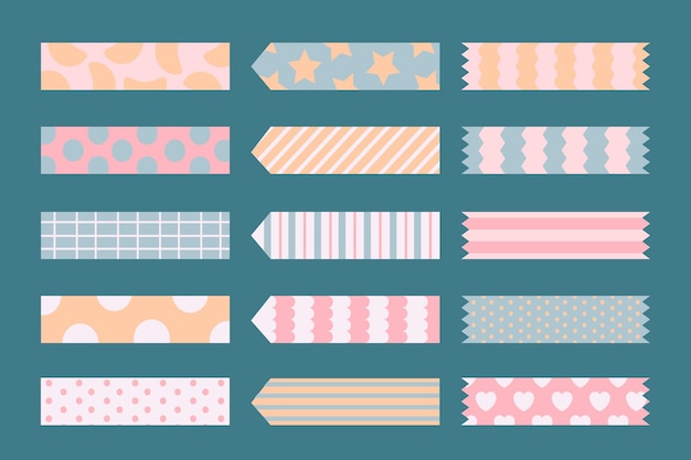 Flat washi tape collection