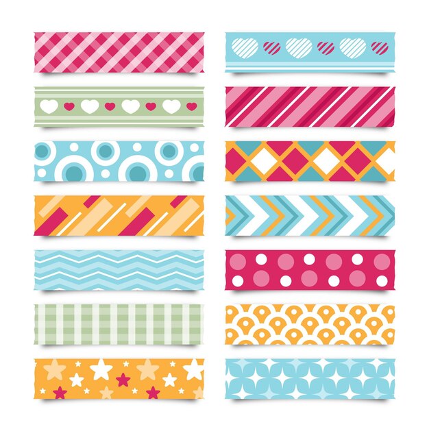 Flat washi tape collection