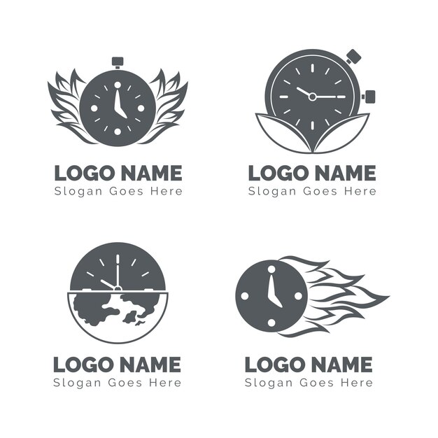 Flat watch logo collection