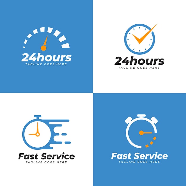 Free vector flat watch logo collection