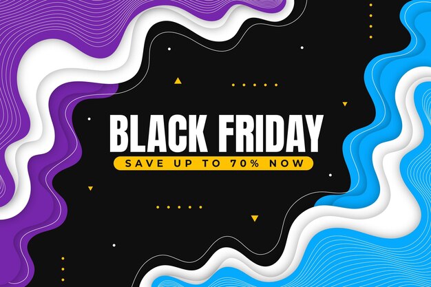 Flat wavy black friday background