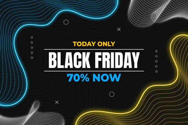 Flat wavy black friday background