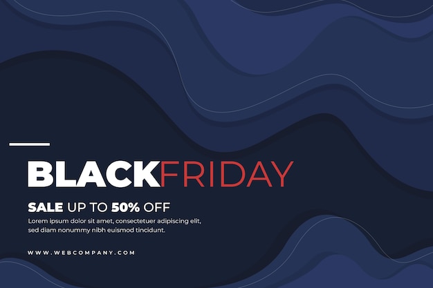 Flat wavy black friday background