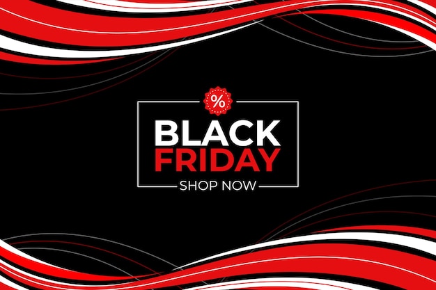 Flat wavy black friday background