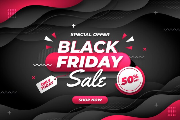 Flat wavy black friday background