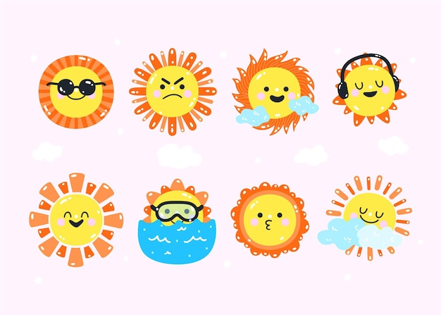 Free vector flat weather forecast elements