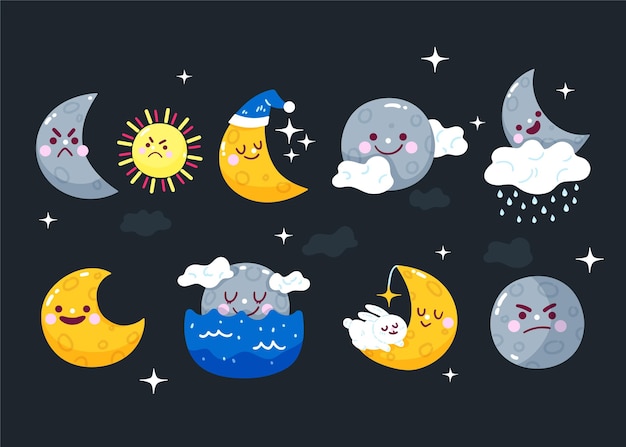 Free Vector flat weather forecast elements