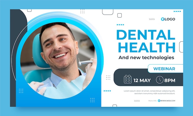 Flat webinar template for dental clinic business